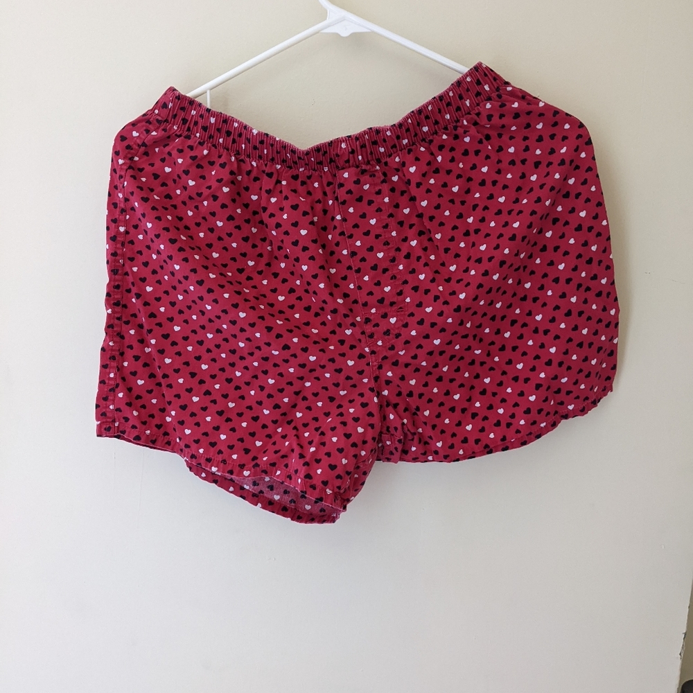 Red, Black and White boxer sleep shorts